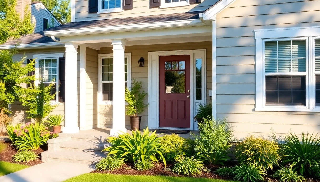 Vibrant exterior renovations on a home, featuring new siding and landscaping to enhance curb appeal.