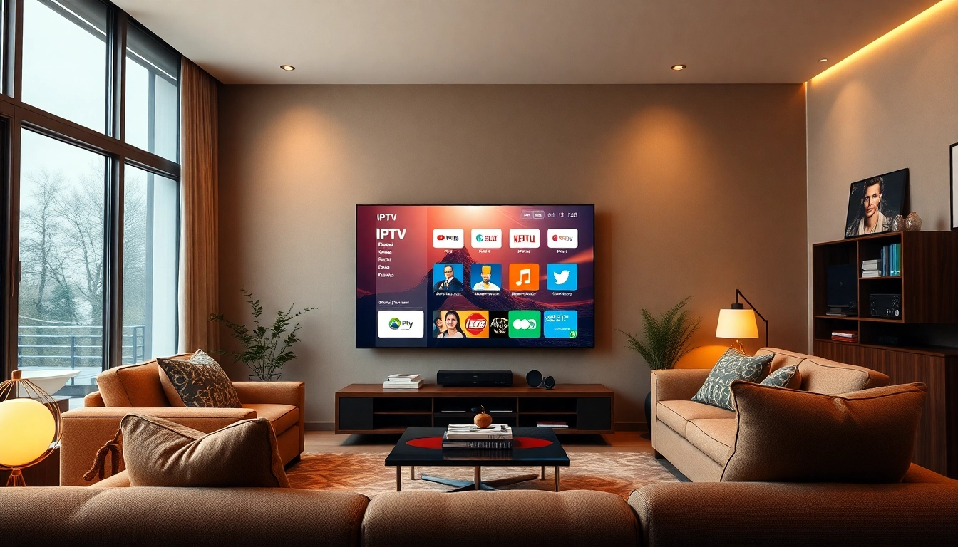 Experience top-notch abonnement iptv with a sleek modern TV setup showcasing streaming options.