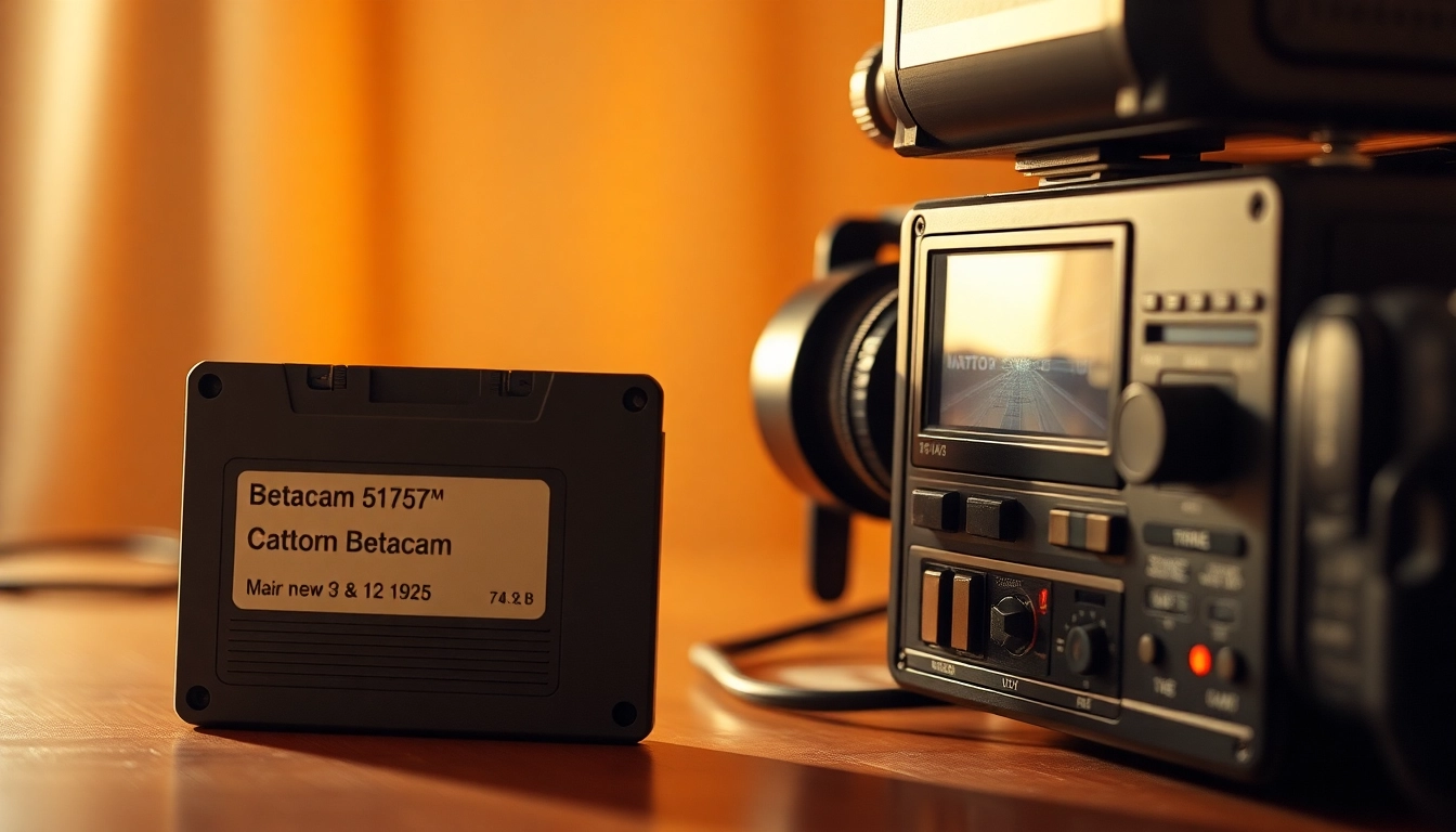 Convert Betacam to Digital with modern technology showcasing vintage tape alongside updated equipment.
