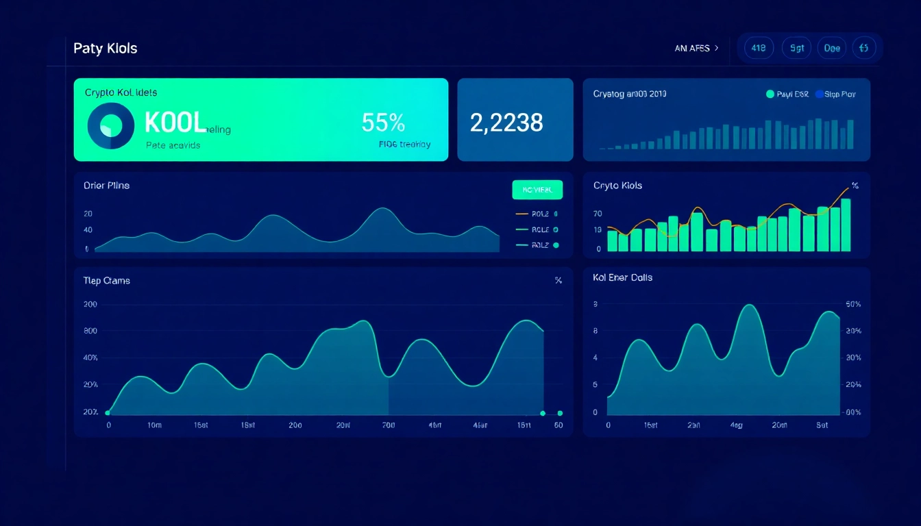 Visual representation of Crypto KOL tracking analytics dashboard with modern design elements.