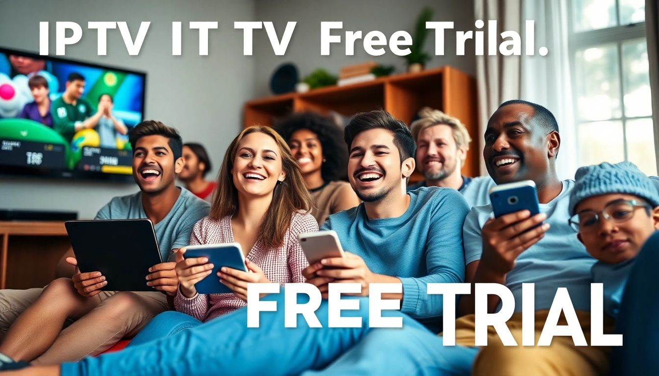 Enjoy a Free trial iptv experience with diverse viewers streaming on various devices