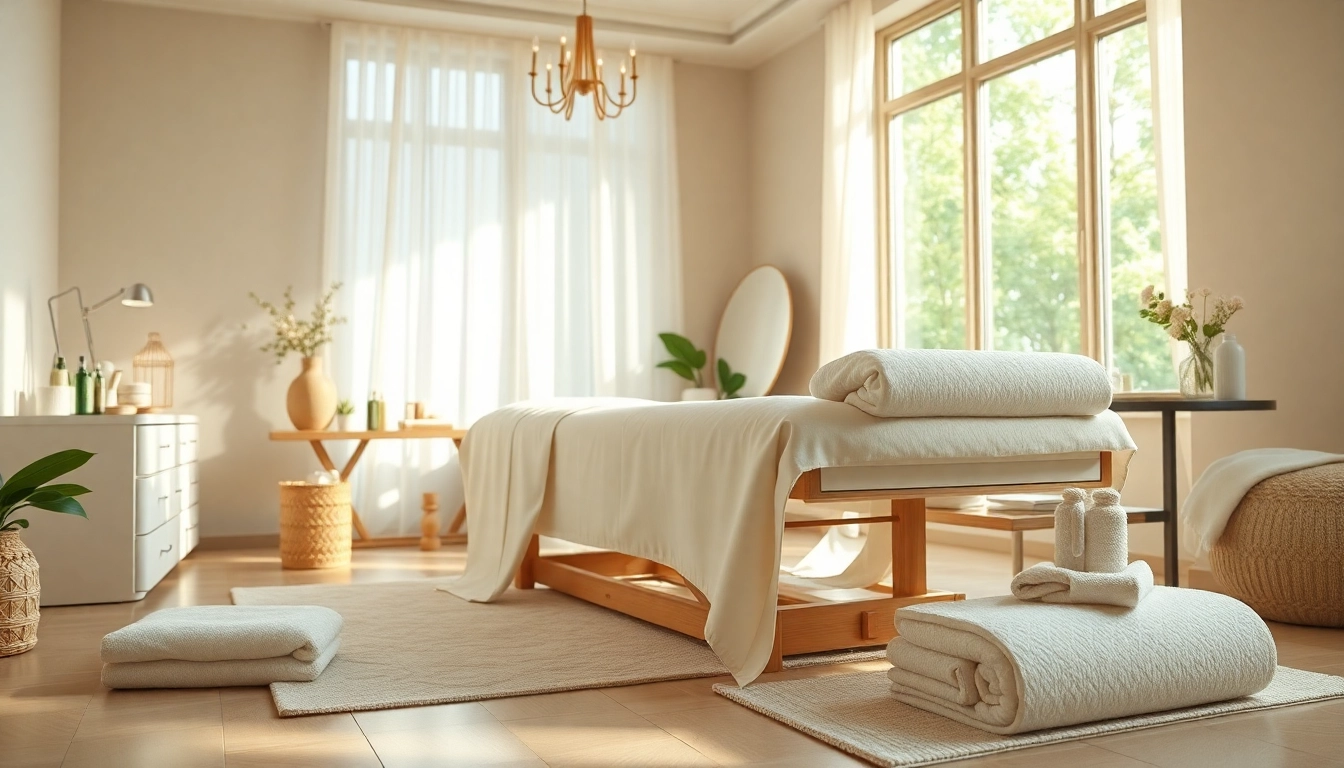 Elegante kosmetik liege in einem stilvollen Spa-Umfeld.