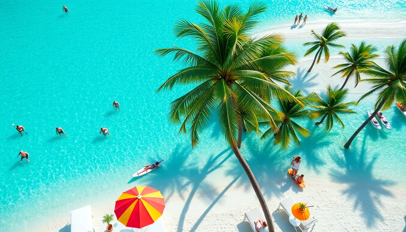 Experience Livingstone Vacations Bahamas Travel with a stunning beach resort view and vibrant activities.