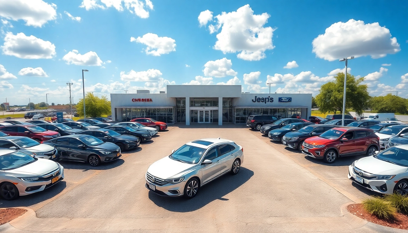 Find Used Vehicles in a bright dealership lot featuring diverse cars ready for sale.