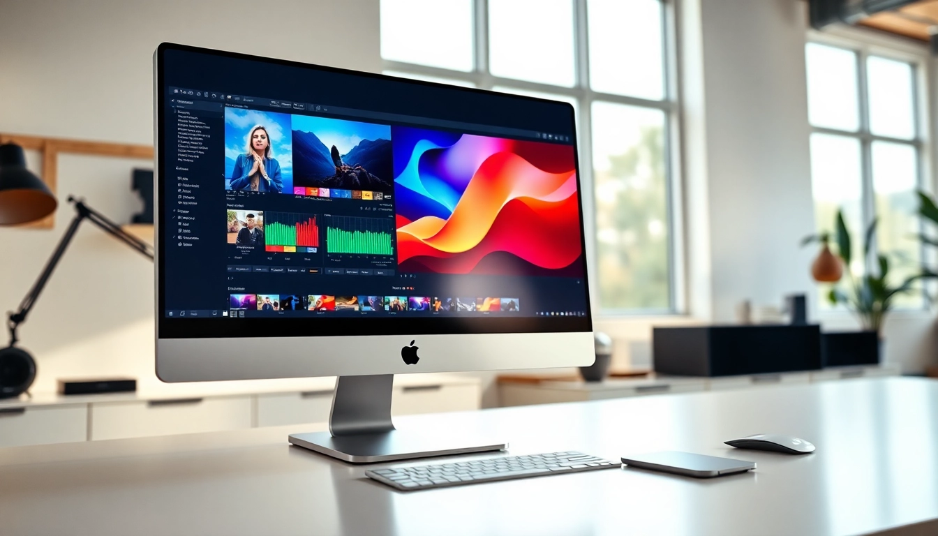 Buy Apple Pro Display XDR monitor showcasing vibrant colors in a modern workspace setting.