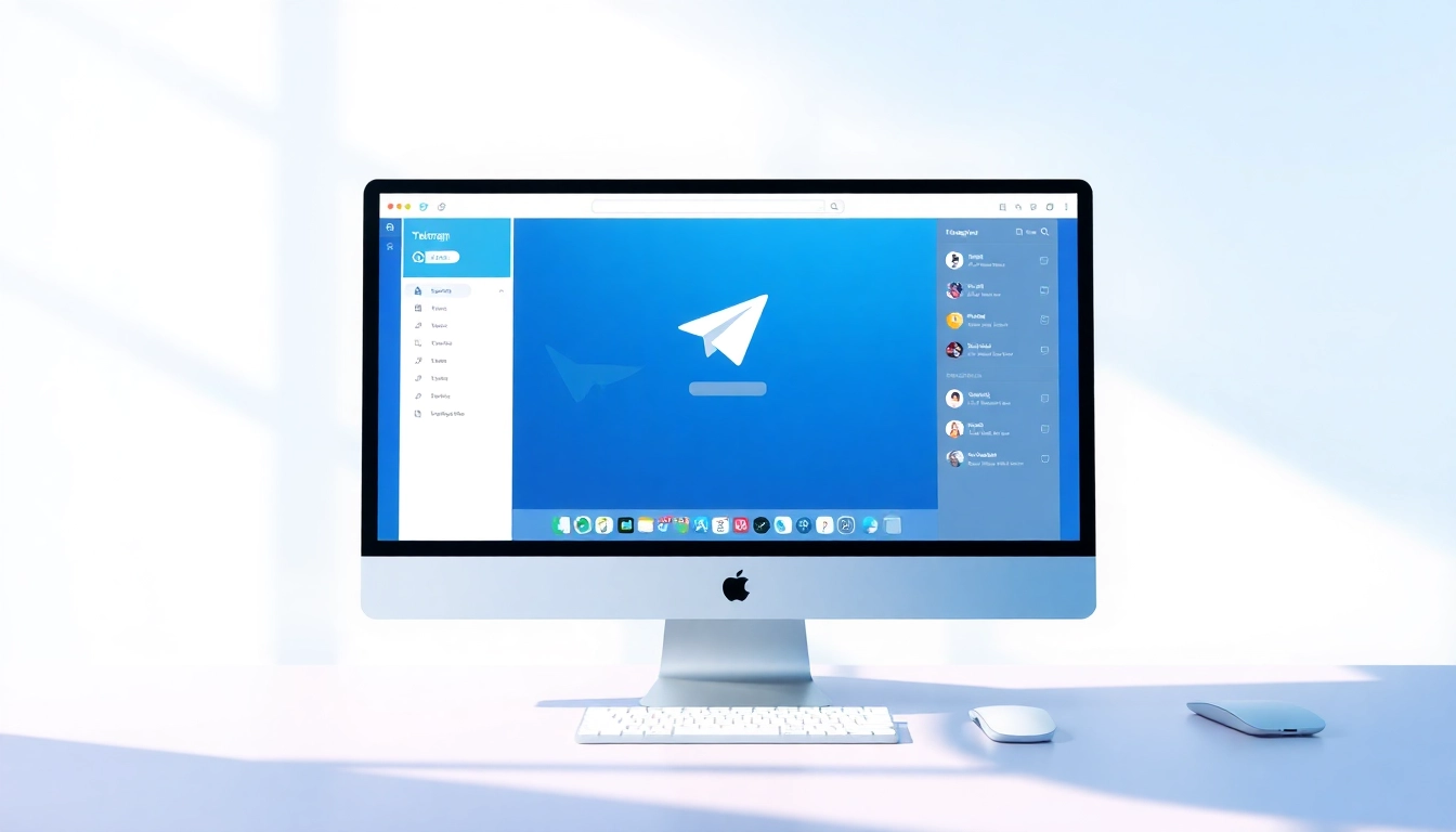 Engage with Telegram電腦版 showcased on a modern desktop interface, emphasizing its user-friendly design.
