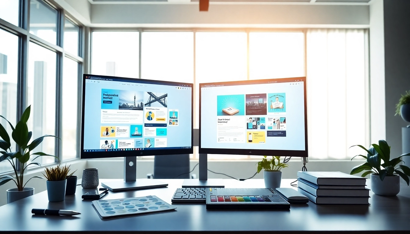 Enhance your website design with an inspiring workspace featuring modern tools and vibrant interfaces.