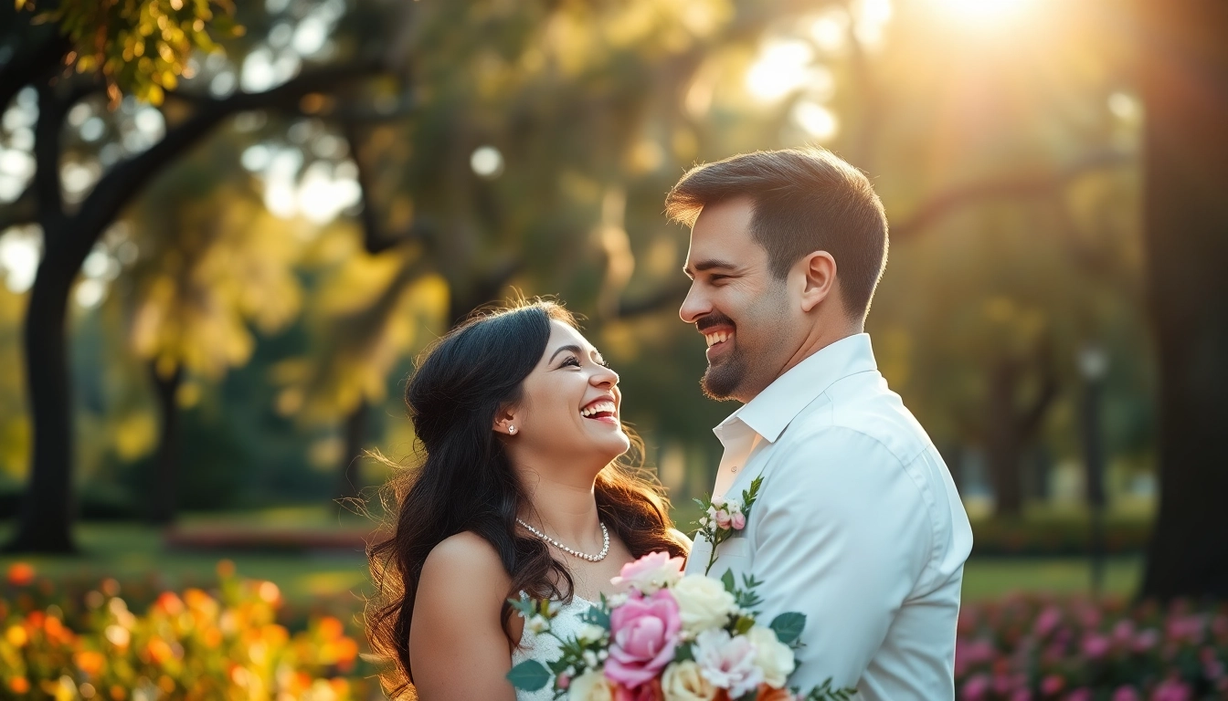 Tallahassee Photographer capturing an engaged couple joyfully celebrating in a beautiful park.