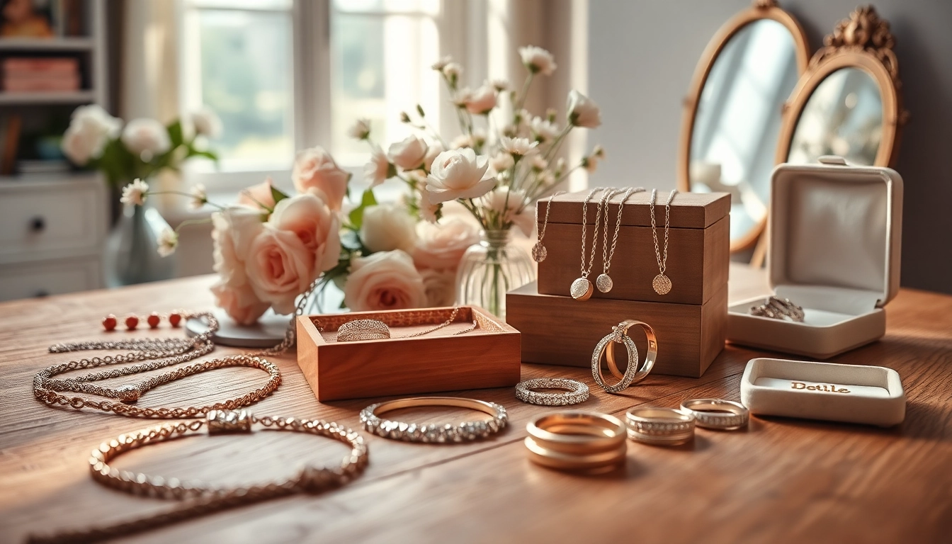 Showcase of women's jewelry emphasizing unique designs and craftsmanship.