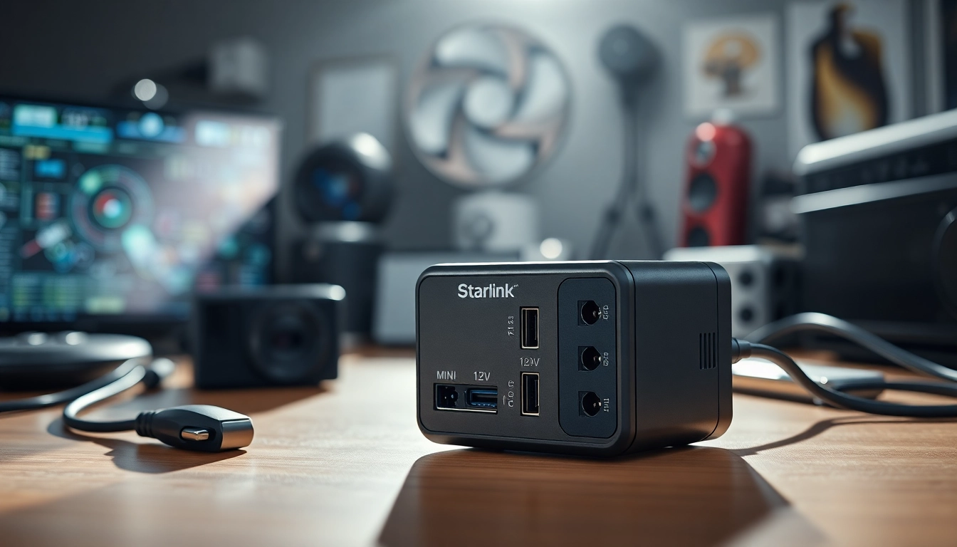 Connect your devices reliably with the starlink mini 12v adapter in a sleek tech setup.