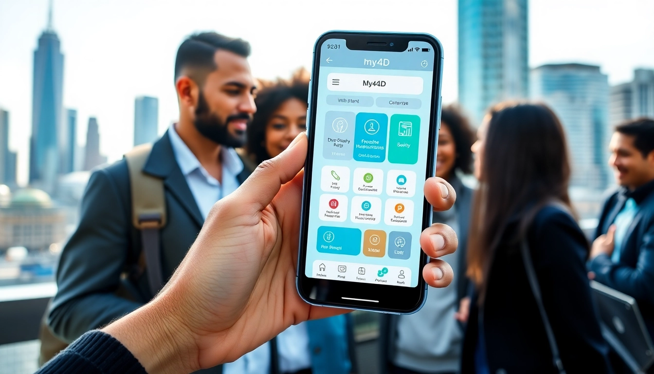 Engaging users utilizing my4d mobile app interface in an urban setting.