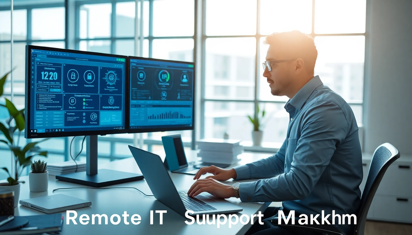 Streamlined Remote IT Support Markham with a professional technician assisting clients.