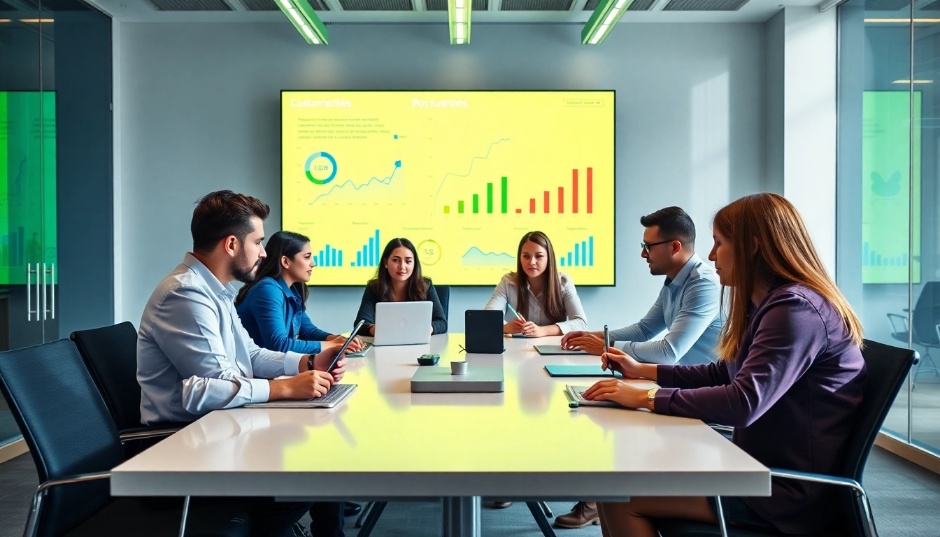 Team collaborating on Call Center Solutions strategies in a modern office environment.