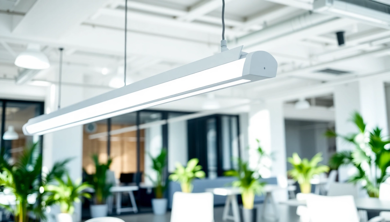 Experience the efficiency of LED Batten Fixture Customized in a modern office highlighting innovative lighting solutions.