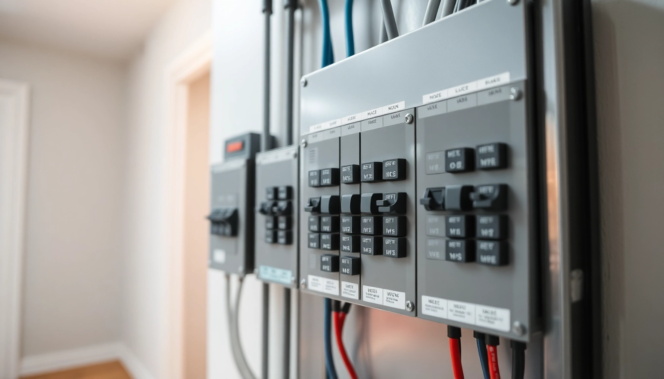 Inspecting the Electrical Panel in a modern home with organized circuits and lighting.
