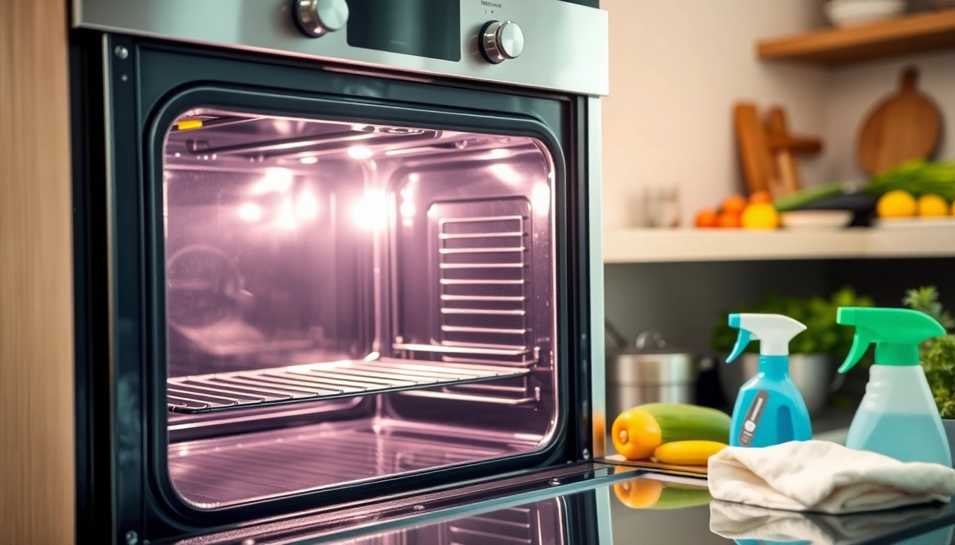 Oven cleaning dubai service showcasing a spotless oven in a modern kitchen environment.