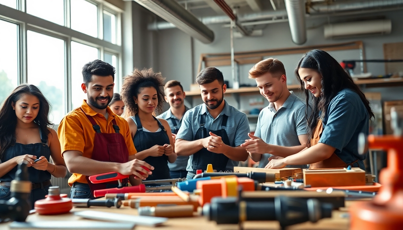 Students collaborating in hands-on activities at hawaii trade schools, showcasing diverse trades and skills.