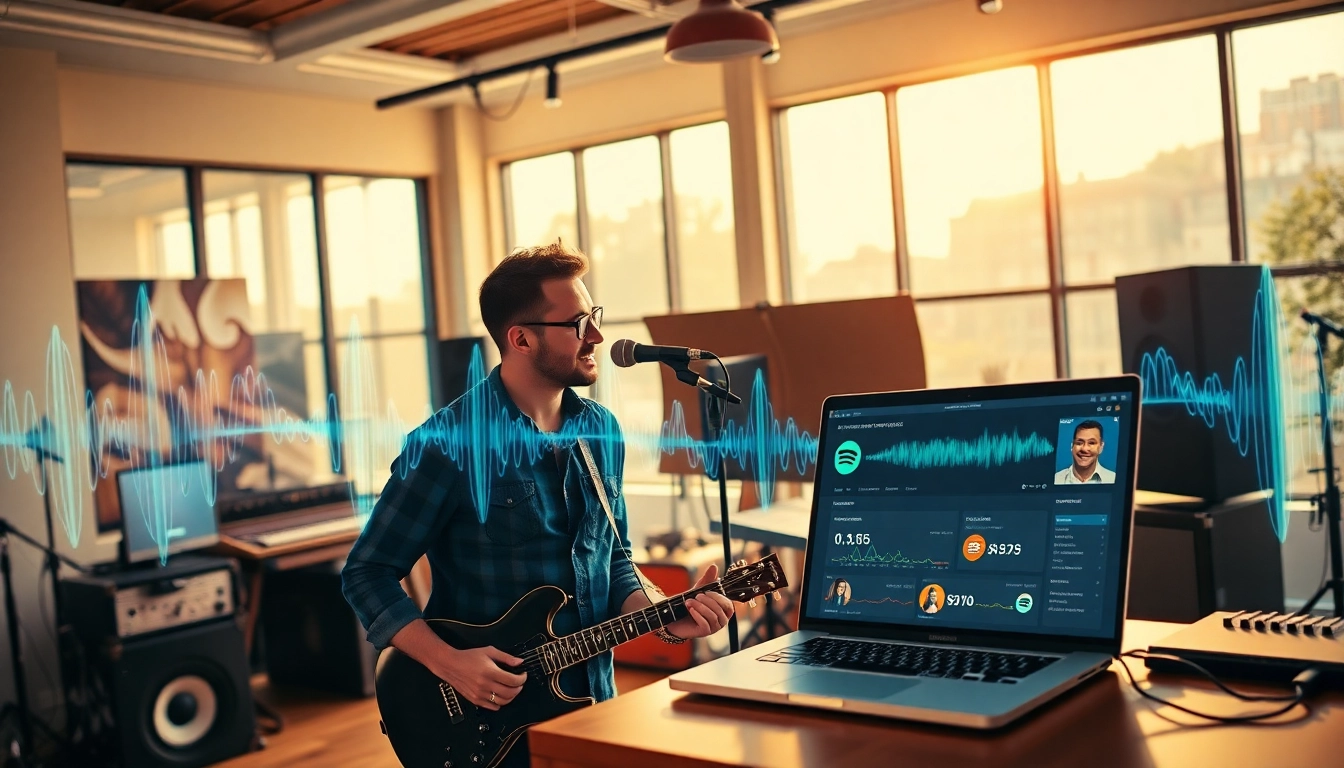 Use Spotify promotion strategies in a professional music studio environment to boost visibility.