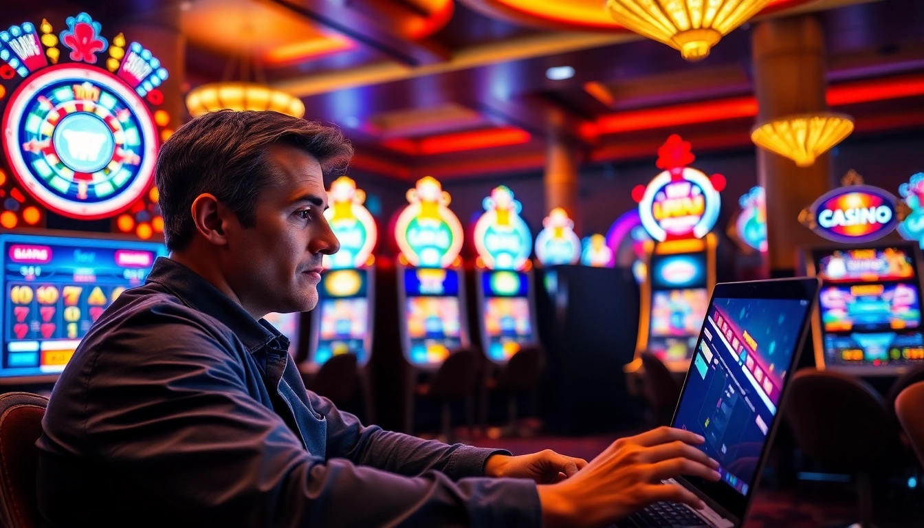 Engaged player enjoying live games at TPower casino in a vibrant, dynamic online setting.