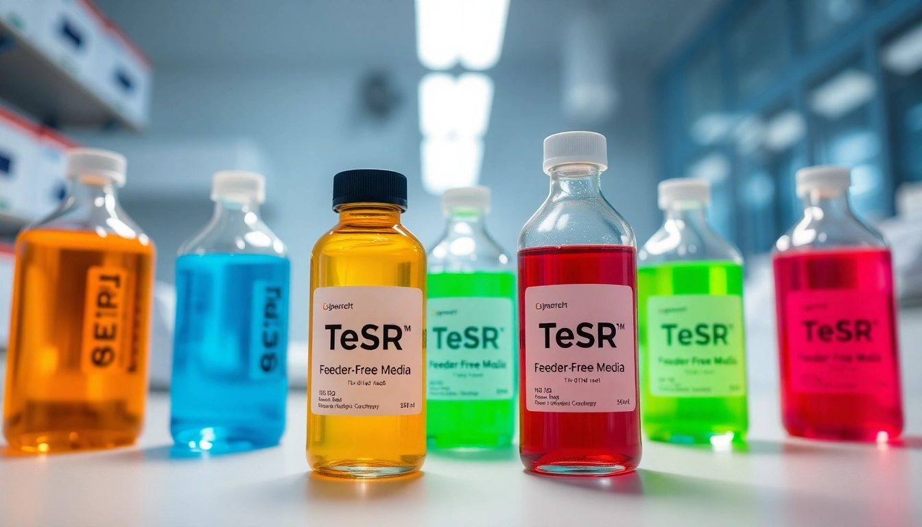 All check for quality in a laboratory setting with TeSR™ feeder-free media prominently displayed.