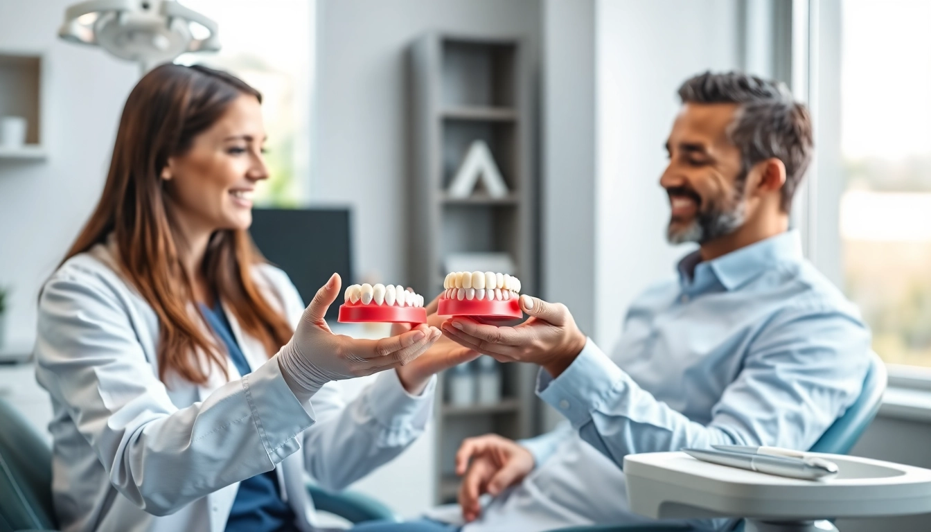 Discuss dental bridges during a patient consultation highlighting engagement and comfort.