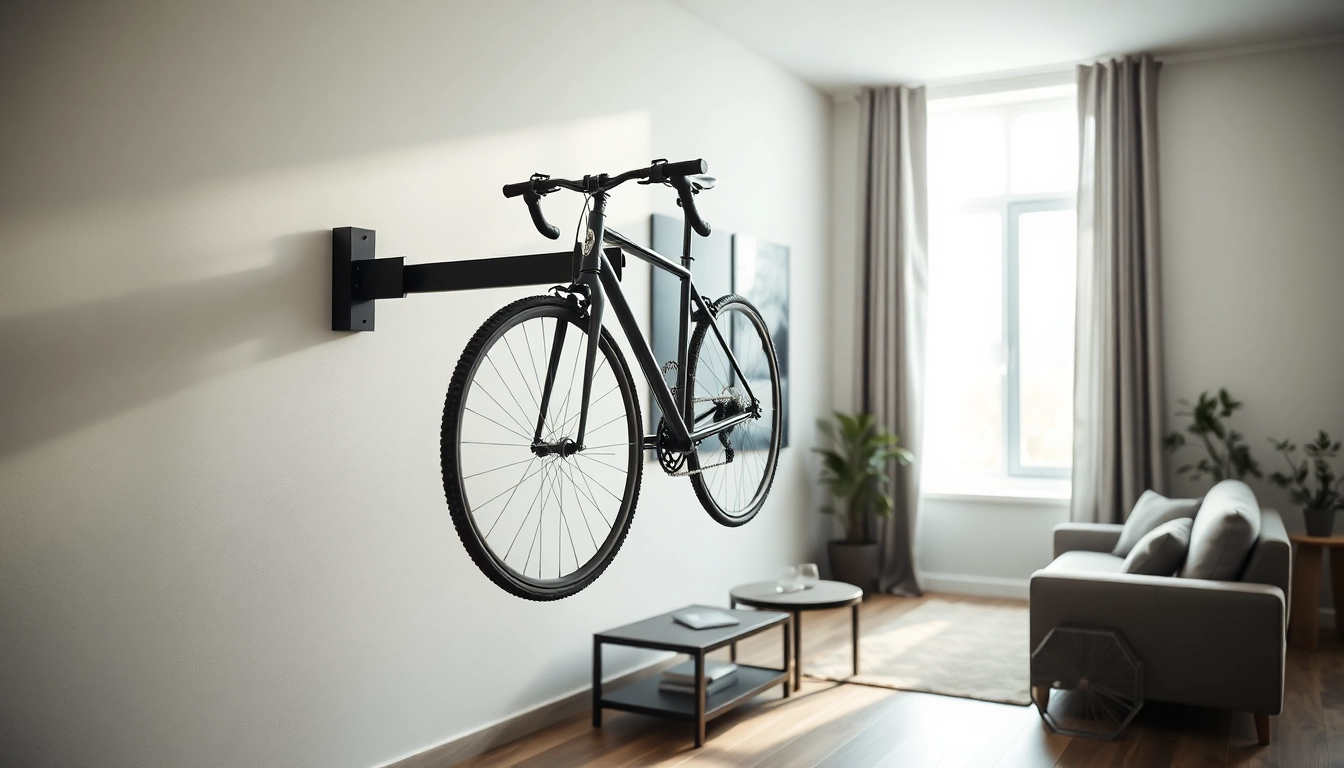 Showcase of a stylish bike rack enhancing home decor with urban aesthetics.