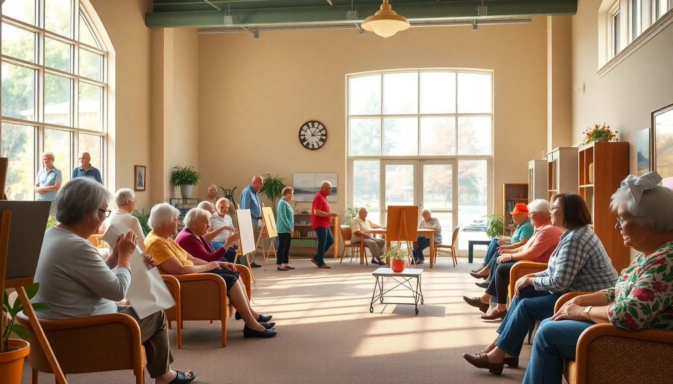 Seniors enjoying activities at the Howard Lieburn Senior Center in a vibrant, welcoming environment.