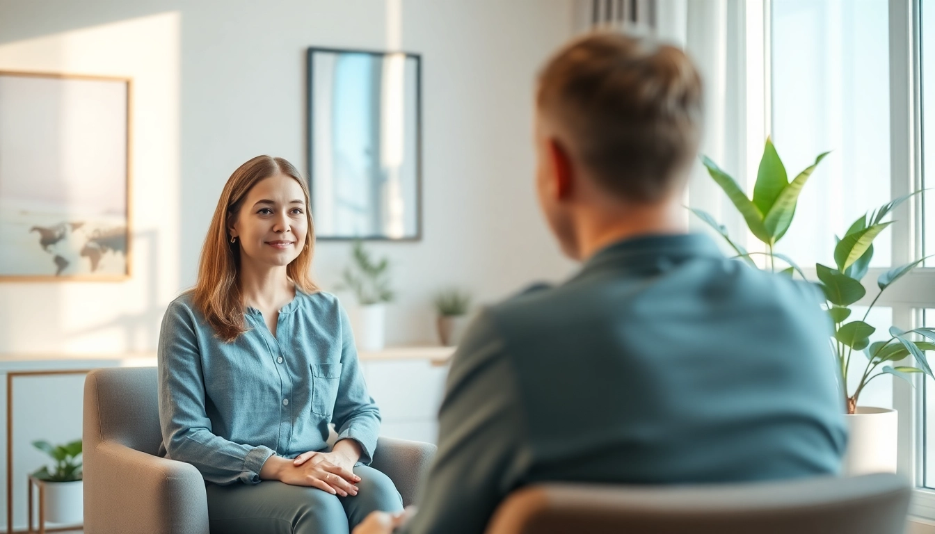 Providing anxiety treatment dubai in a calming therapist's office environment.