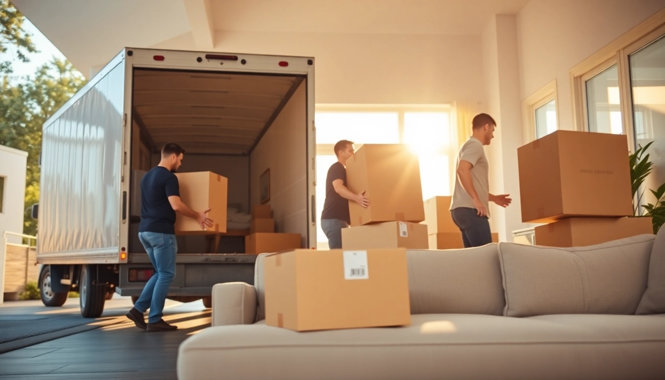 Dedicated movers calgary handling furniture with care in a modern home setting.
